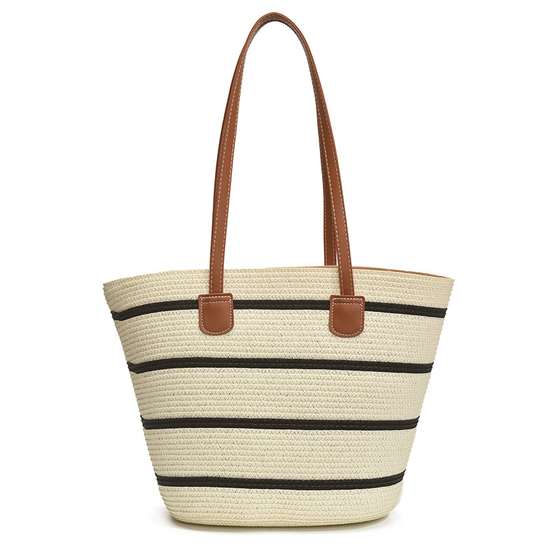 Bolso tejido de paja de vacaciones junto al mar popular de verano para mujer 2025 nuevo bolso de playa tejido bolso de hombro de gran capacidad Bolso Tote