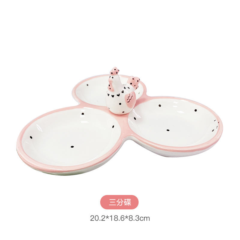 De estilo americano de Pascua vajilla plato de mantequilla plato creativo alivio pollo almacenamiento JAR tetera sellado frasco