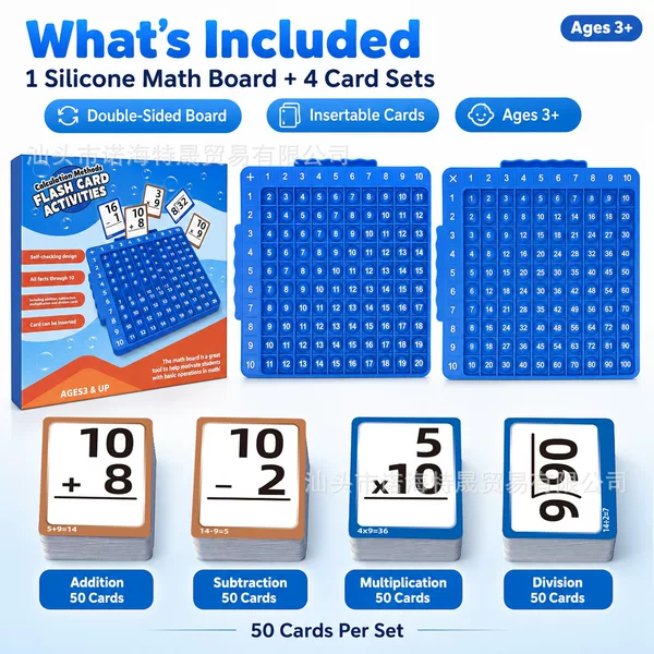 Cross-Border Math Fidget Toy Math Cards Arithmetic Board Game Cards Children's Addition, Subtraction, Multiplication, and Division Competition Toys