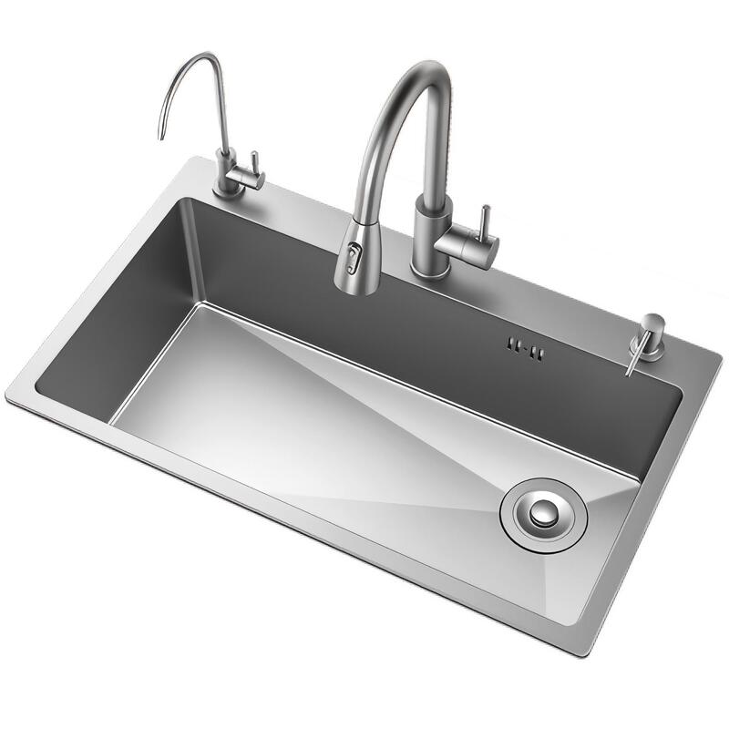 Thickened Sus304 Stainless Steel Sink, Large Single Bowl Vegetable Washing Basin, New Replacement Kitchen Sink, Under-Counter Sink Thickened Sus304 Stainless Steel Sink, Large Single Bowl Vegetable Washing Basin, New Replacement Kitchen Sink, Under-Counter Sink