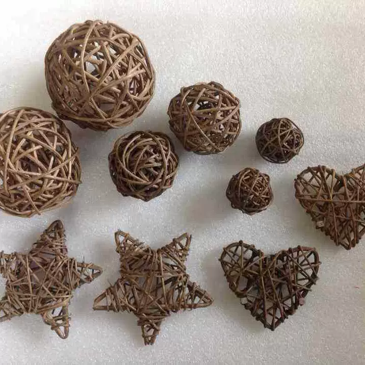 藤球，香薰藤球，藤编织桃心，藤编五角星，家居装饰，挂件工艺品