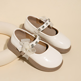 Girls' Leather Shoes 2025 Spring and Autumn New Black Mary Jane Soft Sole Little Princess Girls Children's Jk Single Shoes Summer Women