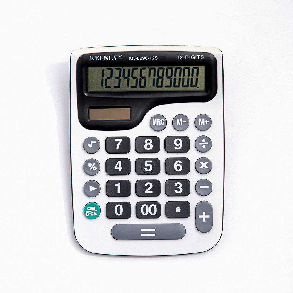 12-bit real solar gran pantalla de escritorio de oficina financiera Calculadora de doble fuente de alimentación fábrica en stock al por mayor