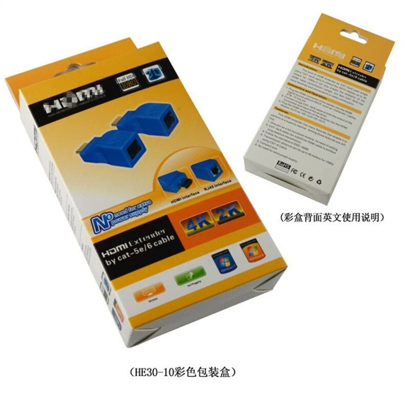 HDMI Extender 30m Single Network Cable to HDMI High-Definition HDMI to Rj45 Signal Amplifier Transmitter 4K30