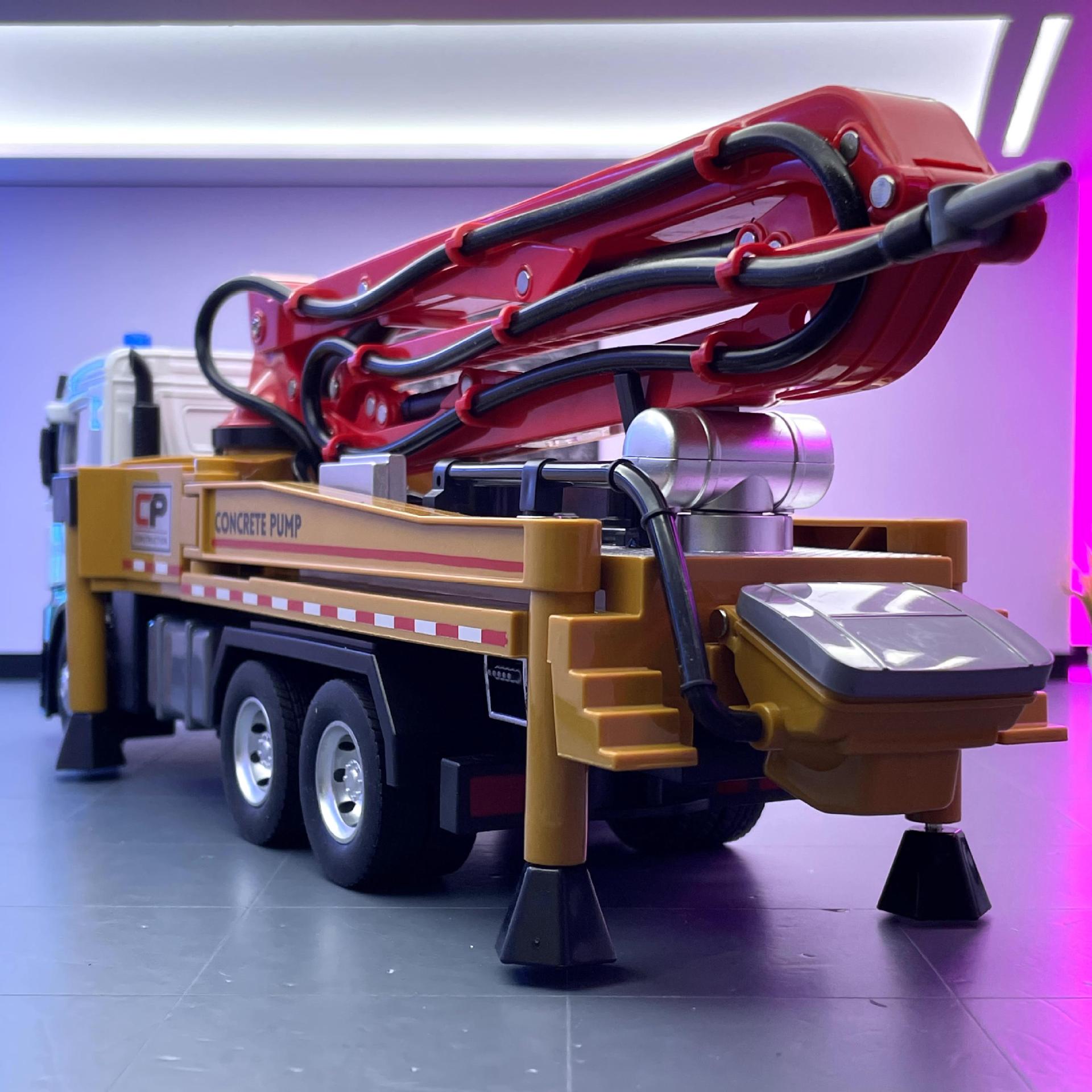 Jiadu aleación coche modelo 1:24 hormigón lechada coche manguera sonido y luz juguete de los niños ingeniería coche música modelo