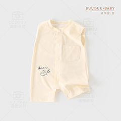 DUUDUU夏季薄款無袖新生兒哈衣外出服寶寶爬服背心嬰兒連體衣a類