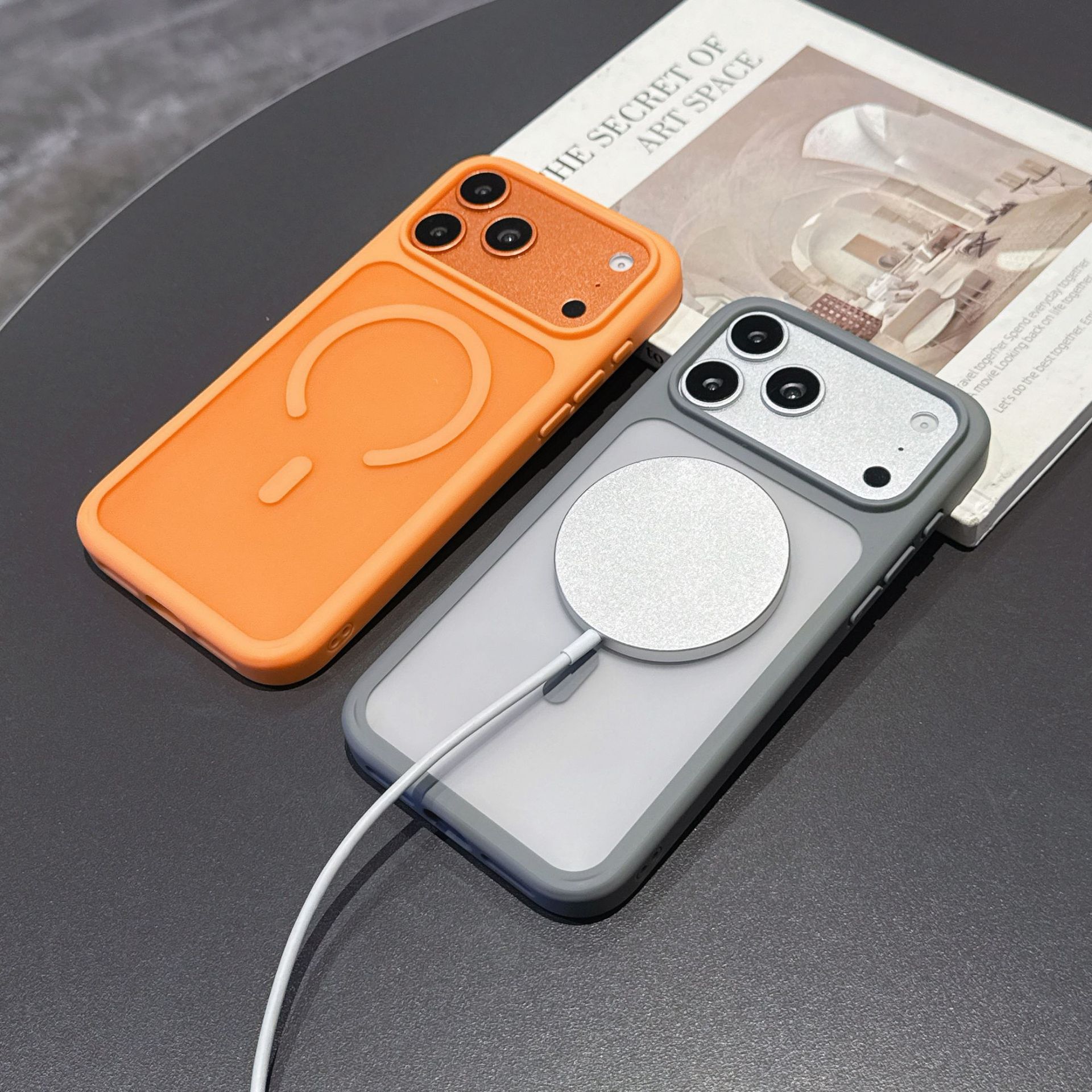 iPhone17Promax caso de teléfono simple esmerilado succión de piel anti-caída empresarial Apple 11 cubierta