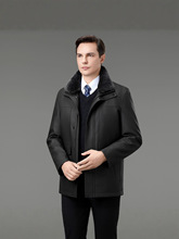 秋冬海宁皮草派克服皮衣男绵羊皮夹克加绒内胆可脱卸皮毛一体外套