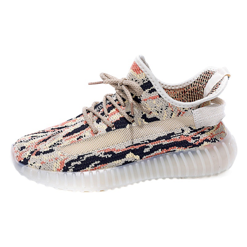 Zapatos Yeezy de talla grande 350, zapatos deportivos para parejas, zapatos deportivos transpirables para correr, zapatos de trabajo versátiles de punto, modelos de suela gruesa para hombres y mujeres.