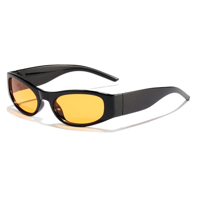 Nuevas gafas de sol de montura pequeña transfronterizas, personalidad de moda europea y americana, montura colorida, gafas de sol hip-hop, gafas ovaladas retro para hombre