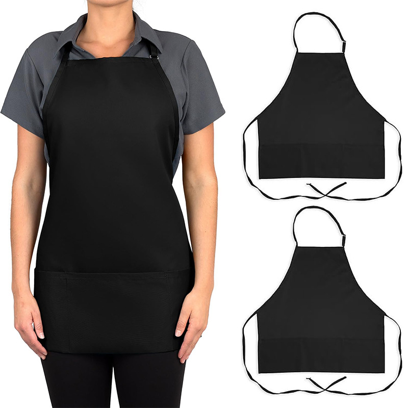 Transfronterizo Amazon delantal de poliéster personalizado logotipo correa larga barista ropa de trabajo delantal de cocina doméstica al por mayor