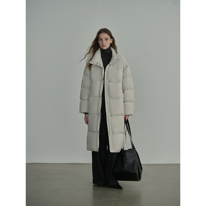 MMC Long Down Jacket Women's Winter New Thickened High-end 90 White Duck Down Korean Style Collar Bread Jacket