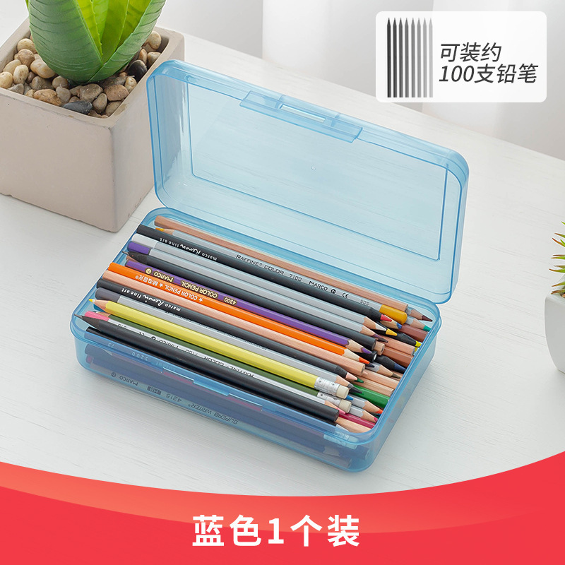 Los niños de la escuela secundaria bosquejan la caja de lápiz simple de los suministros de la escuela primaria