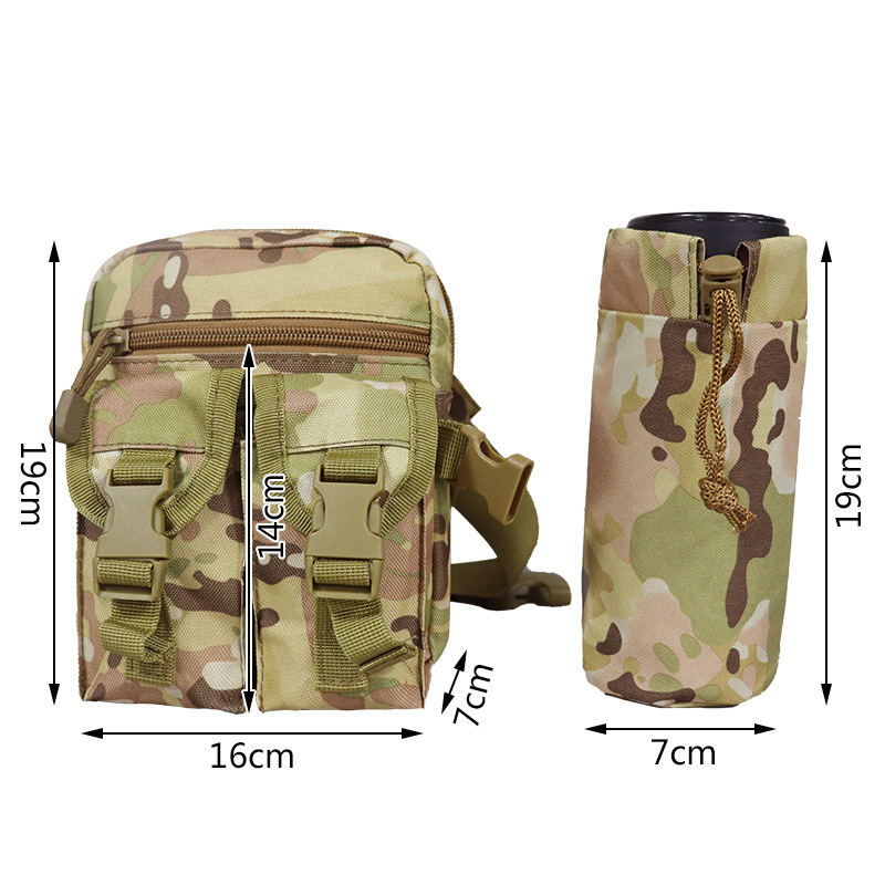 Fábrica de fuente transfronteriza al por mayor bolsa de deportes para acampar al por mayor riñonera de CS al aire libre bolsa de taza de agua multifuncional bolsa de almacenamiento de camuflaje