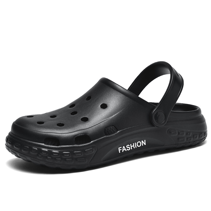 Color sólido Baotou Hole zapatos para hombres verano nuevo tipo de zapatillas de playa soleas gruesas antideslizantes sandalias para hombres