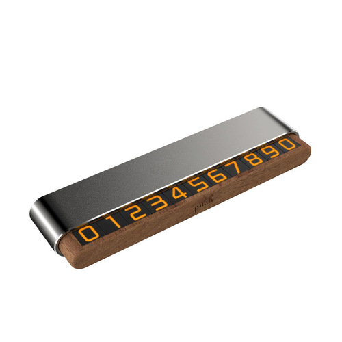 Temporary Parking Sign Moving Car Phone Number Plate High-end Walnut Creative Car Decor Item Can Engrave Logo and Engraving