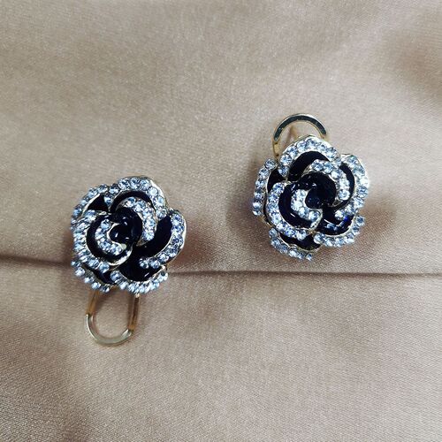  four-leaf clover earrings for women Korean personalized diamond-encrusted versatile temperament earrings with fashionable design