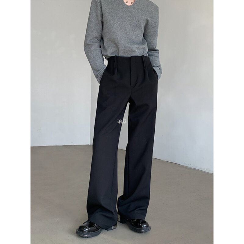 Super Stylish Matching Suit Pants, Korean-Style Wide-Leg Drapey Pants, Versatile Straight-Leg Black High-End Dress Pants, Trendy Magic Pants Super Stylish Matching Suit Pants, Korean-Style Wide-Leg Drapey Pants, Versatile Straight-Leg Black High-End Dress Pants, Trendy Magic Pants