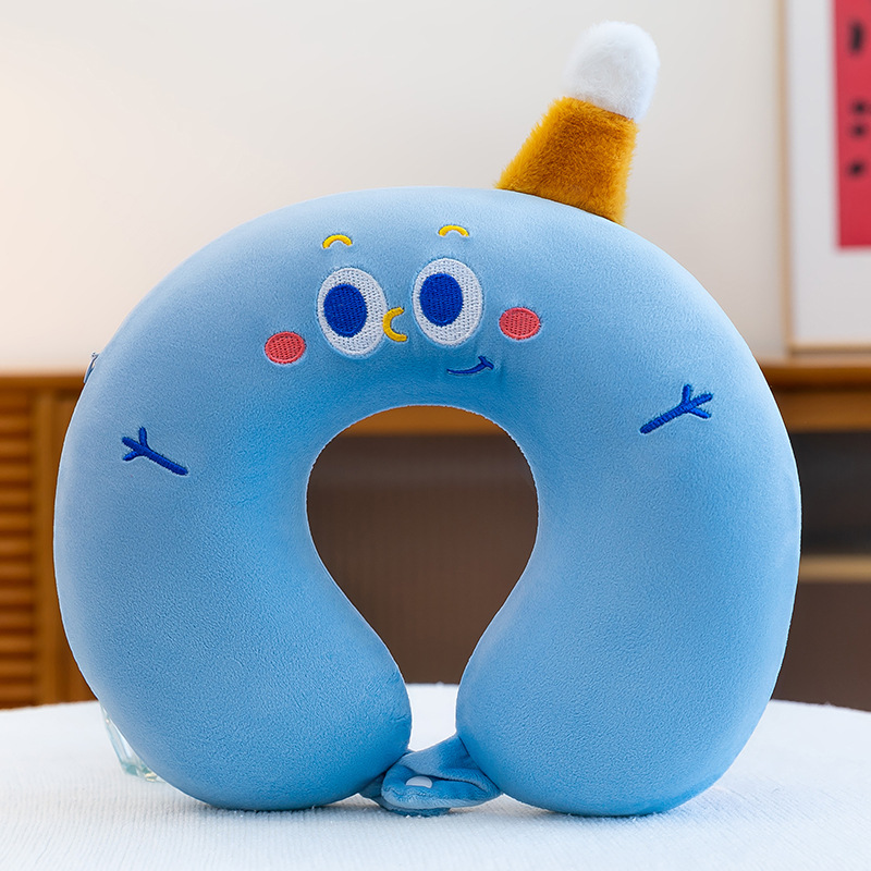 Nueva memoria de dibujos animados Almohada cuello de algodón Almohada en forma de U Almohada de viaje Siesta artefacto Oficina Dormir almohada almohada cuello protector