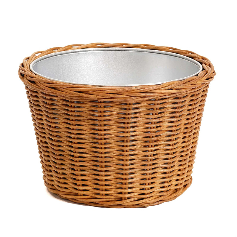 Pastoral a medida viento de hierba tejida de caña jardín gran maceta tejida casa decoración de sala de estar no fugas de jardinería cesta