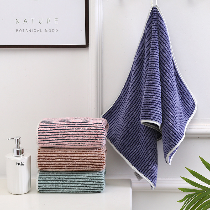 Towel Coral Velvet Deep Stripesd Towel Soft and Absorbent Face Towel Can Be Skin-Friendly Plus Logo for Delivery 35*75cm Towel Coral Velvet Deep Stripesd Towel Soft and Absorbent Face Towel Can Be Skin-Friendly Plus Logo for Delivery 35*75cm