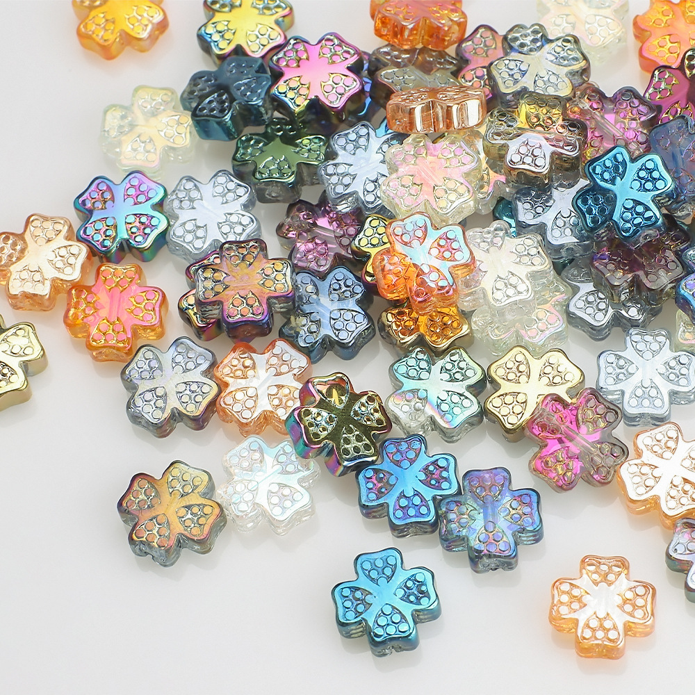 幻彩光12MM十字架水晶玻璃diy手工耳环挂坠古风发簪饰品材料配件