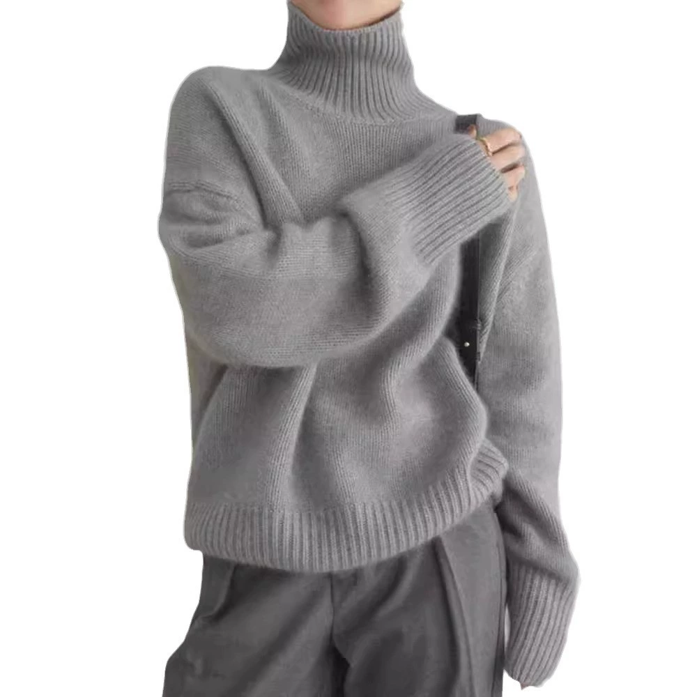 Желетено-шерстяной кашемировый свитер (женский) oversized, плотная вязка, корейский стиль, демисезон