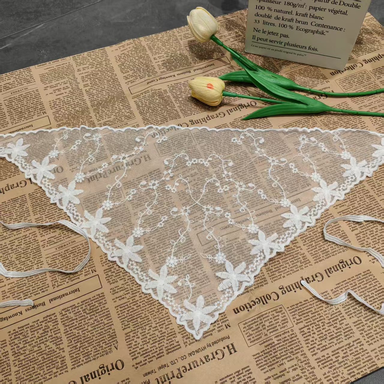 Lace tie turbanes dulces jeans accesorios de combinación