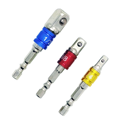 3PCS color AD adapter with steel balls 1/2 1/4 3/8 square head hexagonal handle sleeve conversion connecting rod