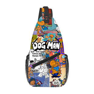 Detective Dog Adventure Series Dog Man's Fully Printed DIY Chest Bag Student Versatile Fashionable Chest Bag