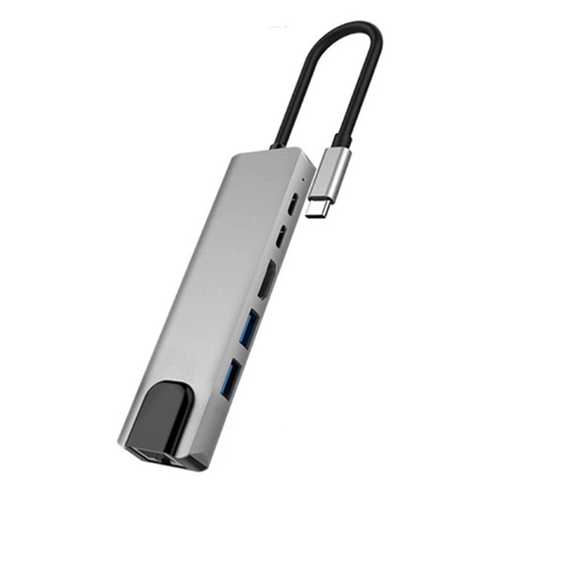 Шесть в одном: переходник Type-C с док-станцией до HDMI 100M.com порт 2USB C хаб конвертер хаб для ноутбука