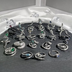 Euro-American punk cool snake mouth opening ring unisex hip-hop fashion personality index finger ring cold style temperament ring