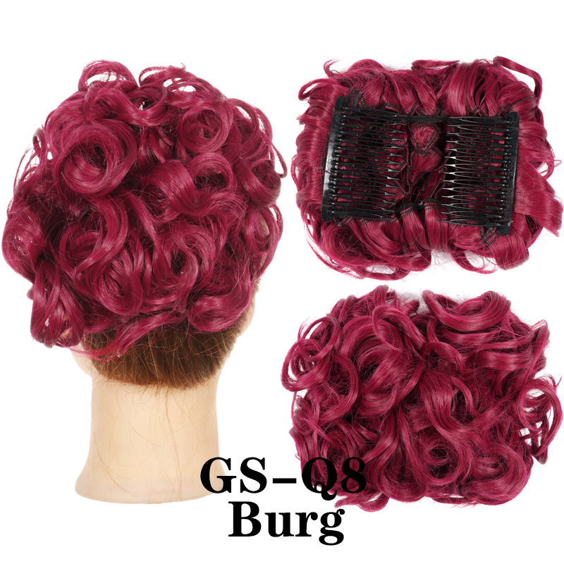 Transfronterizos europeos y estadounidenses rizos brotes de cabello al por mayor mujeres rizos ondas chinas retro flores brotes de caballo cabello de pino peluca