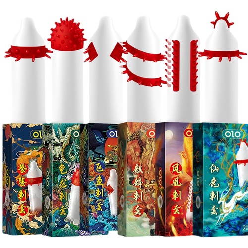 OLO thorn condom G-spot large particle thread bumps sexy thorn wolf teeth condom wholesale
