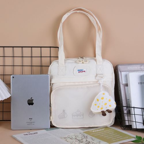 Japanese fresh and sweet student shoulder crossbody bag large capacity transparent women's shoulder bag simple fashion jelly bag