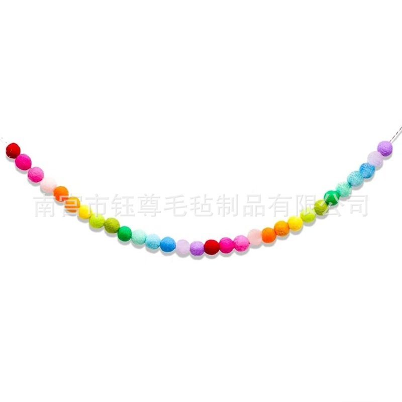 跨境彩虹毛毡充棉立体字母拉旗儿童场景布置派对彩色拉旗装饰|undefined