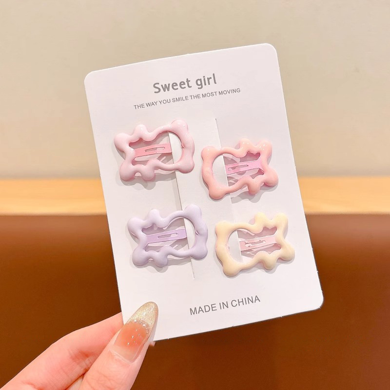 Color caramelo, simple y de moda, estrella del amor, pinza para el cabello dulce, personalidad de niña, pinza lateral, pinza para el cabello rota, accesorios para el cabello para niños