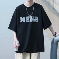 2025 Heavyweight Short Sleeve T-Shirt for Men - Summer Trendy Brand, Loose Fit Men's Clothing, American Large Size Student T-Shirt