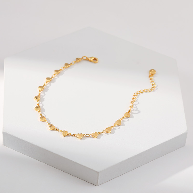 Retro Heart Shape Copper Plating Bracelets 1 Pair