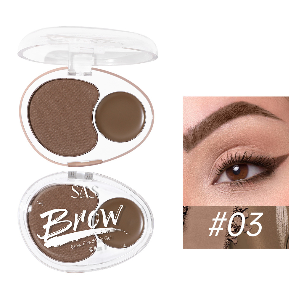 SAS maquillaje transfronterizo venta caliente reparación natural delicada 1 rejilla polvo de cejas 1 rejilla crema de cejas SEB001