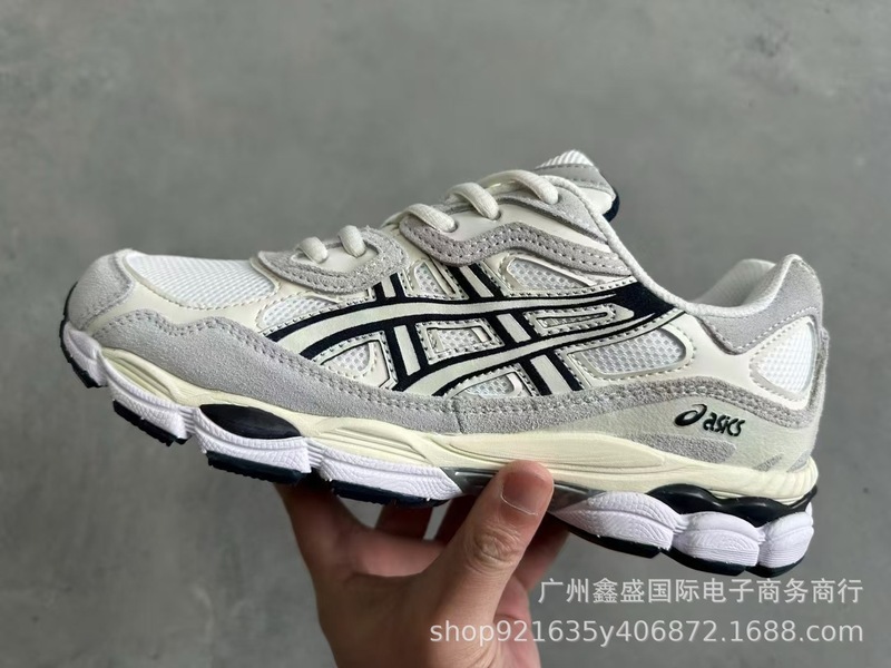 純粋なオリジナル莆田の新しい Gel-NYC ロートップ ランニング シューズ、耐摩耗性スプライシング メッシュ、通気性のあるお父さん靴、滑り止めとクッション性|undefined