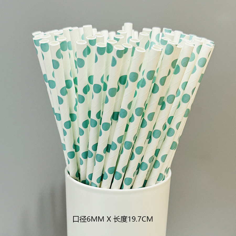 Gran cantidad en stock al por mayor paja de papel desechable paja de papel degradable paja azul serie