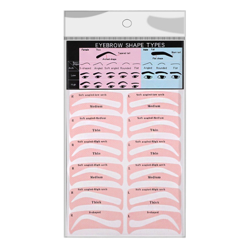 2023 New Non-Woven Eyebrow Stickers European and American Popular Eyebrow Card Eyebrow Shape Stickers 4 Sheets 24 Styling Eyebrow Handy Gadgets
