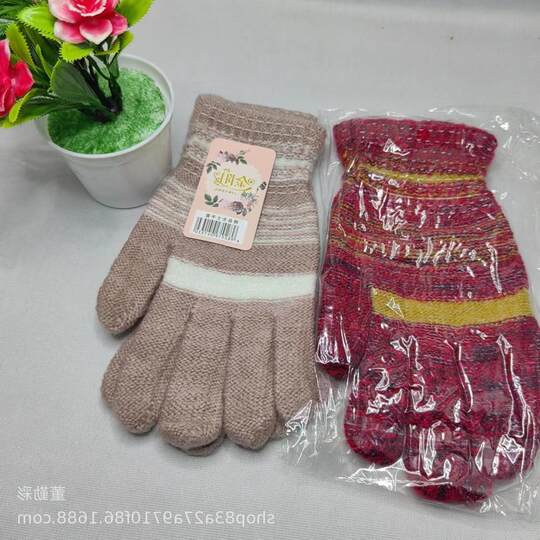 Thickened winter gloves men's warm gloves fleece-lined knitted wool gloves outdoor riding offset printing source in stock
