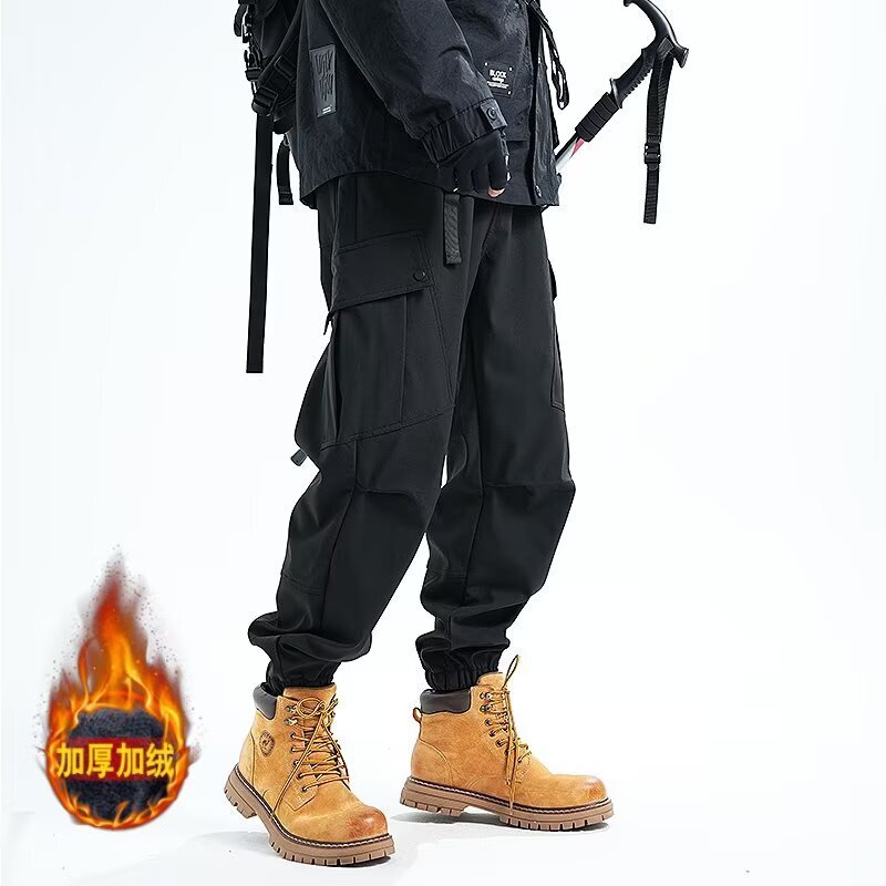 Autumn and Winter Men's Paratrooper Pants Fleece-Lined Assault Pants Windproof and Waterproof Pants Loose Straight Cargo Pants Men's Hiking Pants Autumn and Winter Men's Paratrooper Pants Fleece-Lined Assault Pants Windproof and Waterproof Pants Loose Straight Cargo Pants Men's Hiking Pants