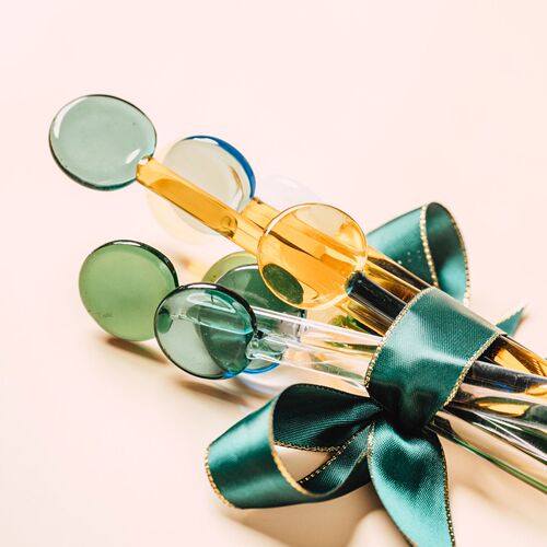 Japanese heat-resistant glass stirring stick coffee juice blender stirring milk powder artifact long-handled household dessert spoon