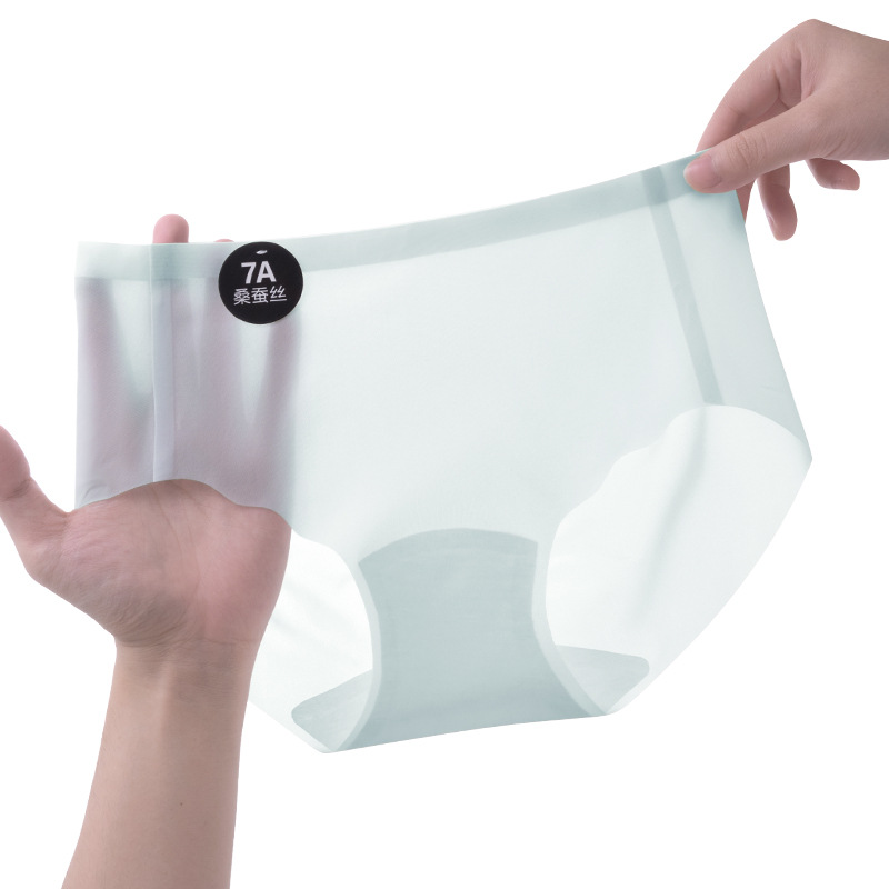 2024 nueva ropa interior sin costuras de seda de hielo de verano para niñas estilo delgado de secado rápido y sensación fresca 7A calzoncillos de seda de morera para mujer