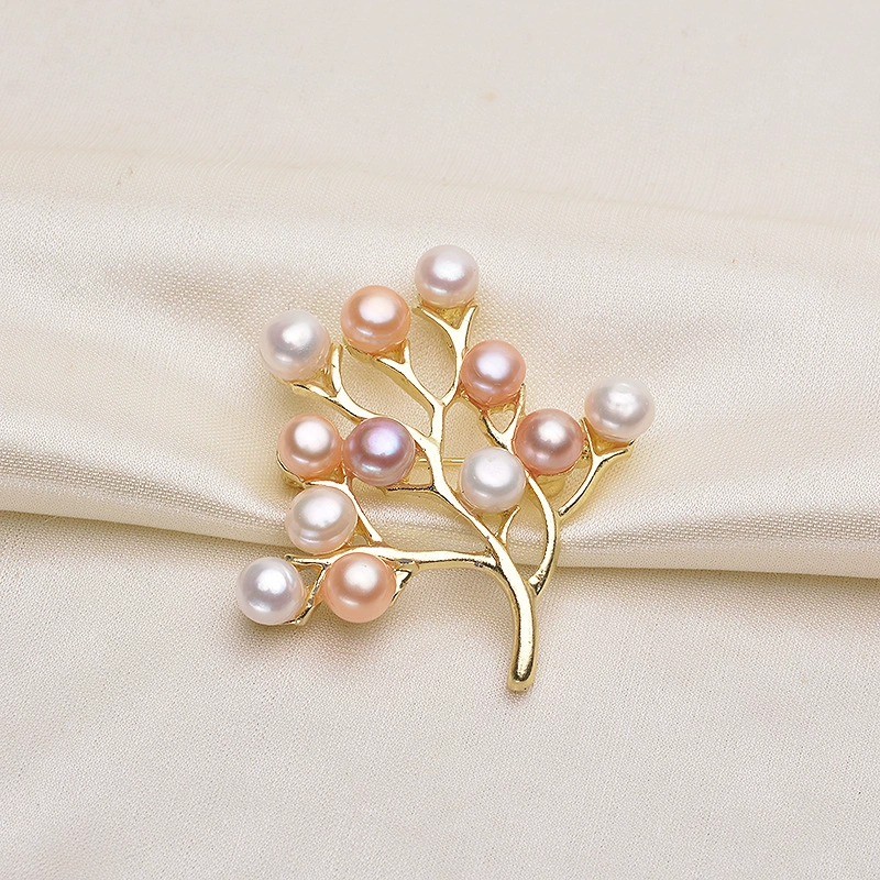 Tillian Pearl Модная Щедрая простая мульти-бусина Дерево удачи Жемчужная брошь Готовый корсаж Ручная булавка для корсажа