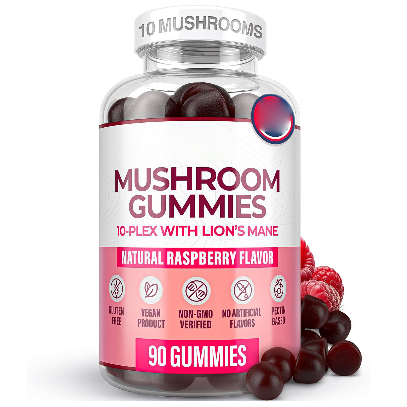 Mushroom Complex Gummies with Ashwagandha and Lion's Mane Sugar-Free Bear Gummies key features