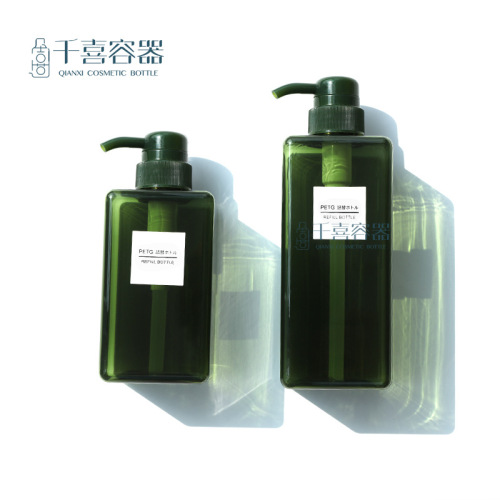 PETG square emulsion bottles 100ml 250ml 280ml 450ml 650ml shower gel cosmetic refill bottles